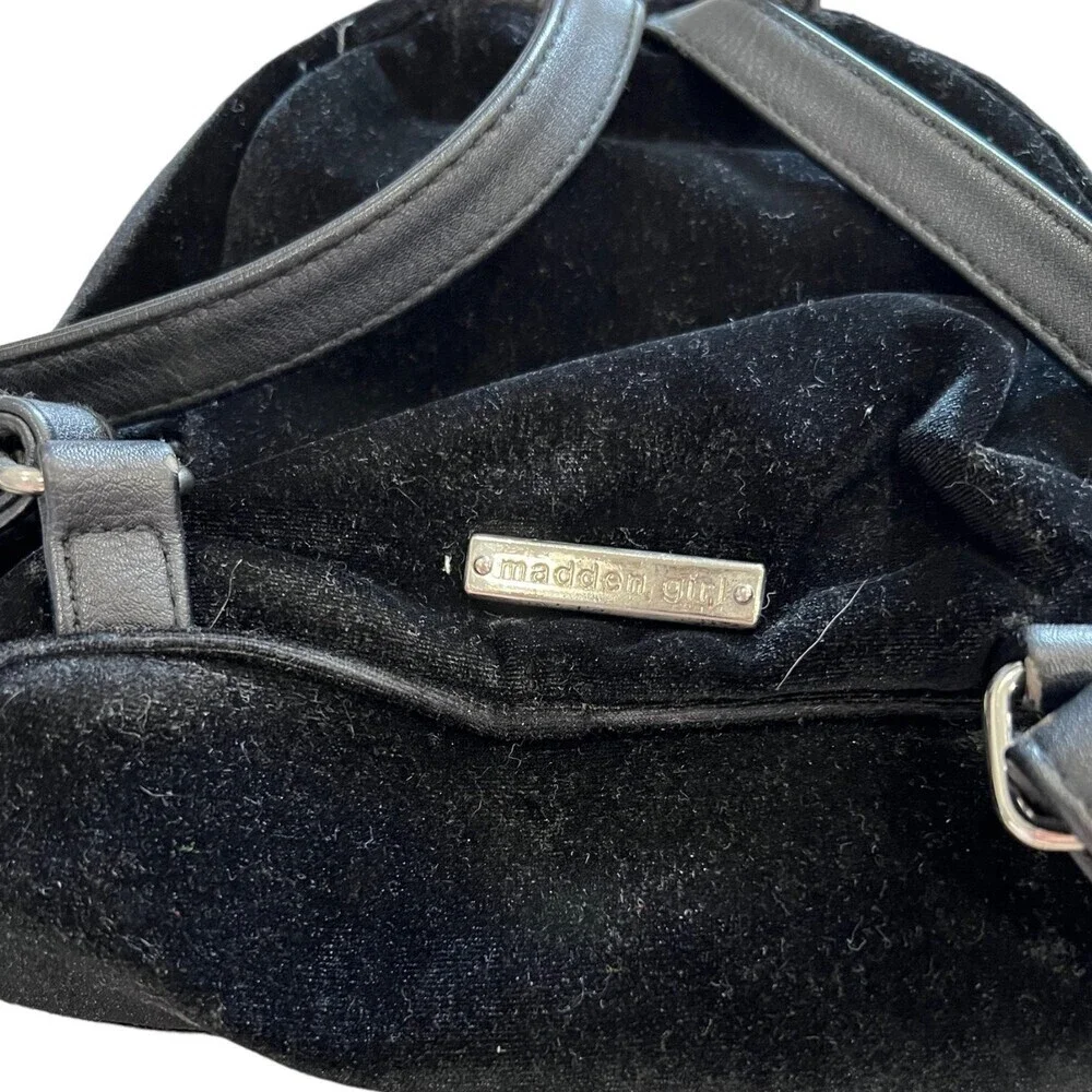 Madden Girl Black Velvet Mini Backpack
